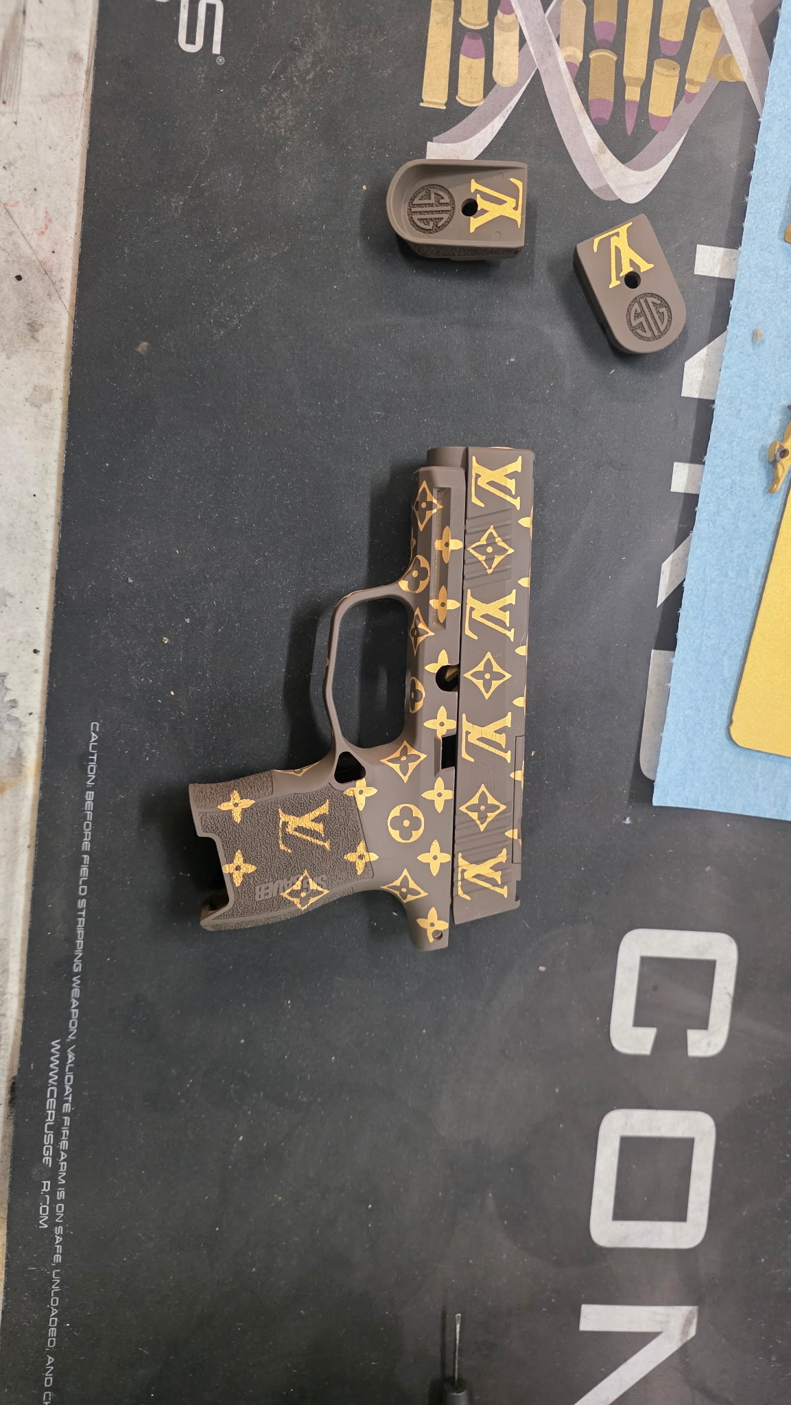 Orange Cerakote rifle, alternate view, by Wet Mountain Coatings
